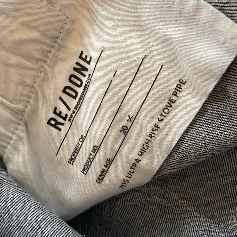 Re/Done High Rise Dark Blue Jeans - Picture 6 of 7